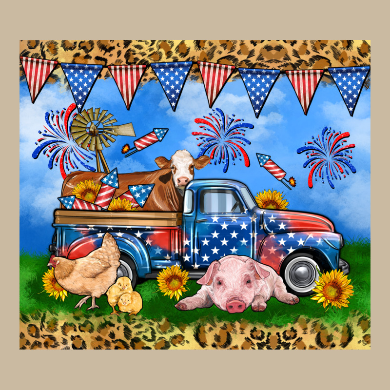 America Farm Animals Truck 20oz Skinny Tumbler Long Sleeve Tee by Neo Western | Teevron
