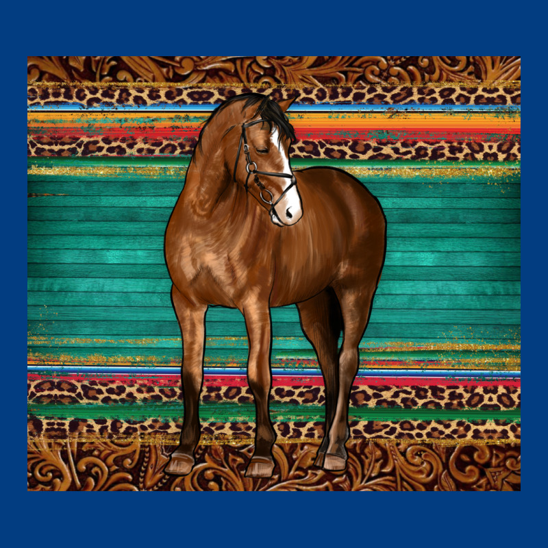 Western Horse Serape  Leather Leopard Premium Sweatshirt by BarkalooDesign | Teevron
