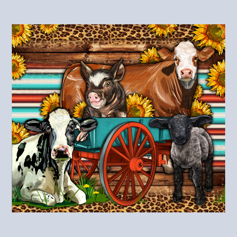 Farm Animals On An Old Wagon Premium Sweatshirt by LillyAllenDesigns | Teevron
