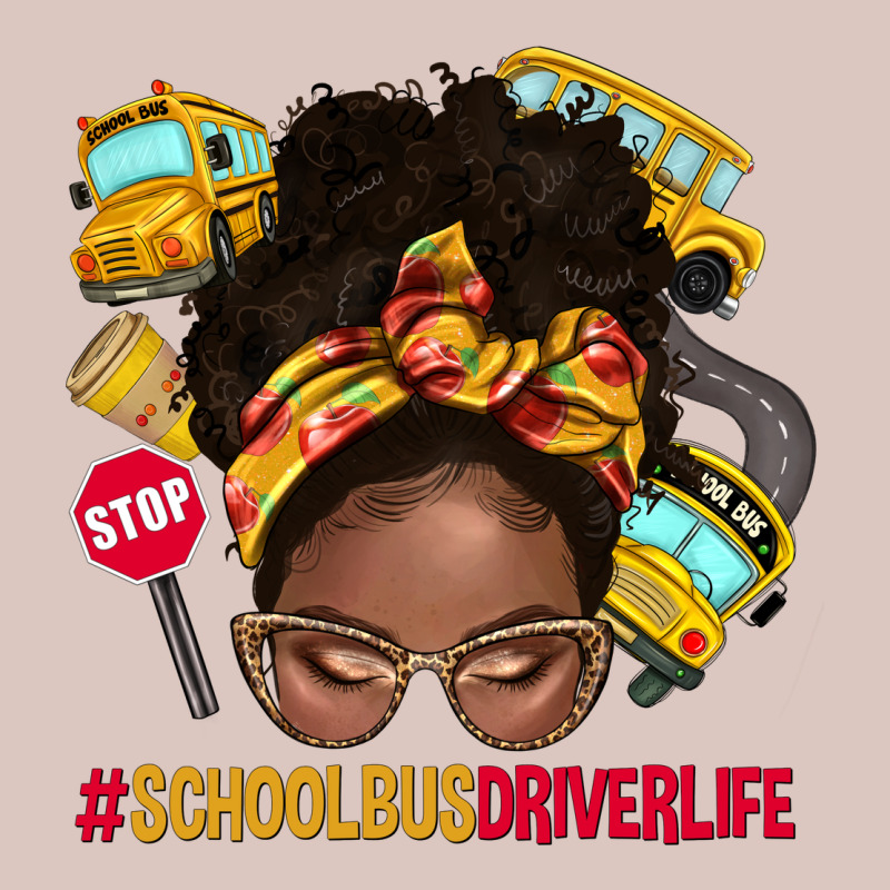 School Bus Driver Life Afro Messy Bun Premium Hoodie by NancyCooperArtShop | Teevron
