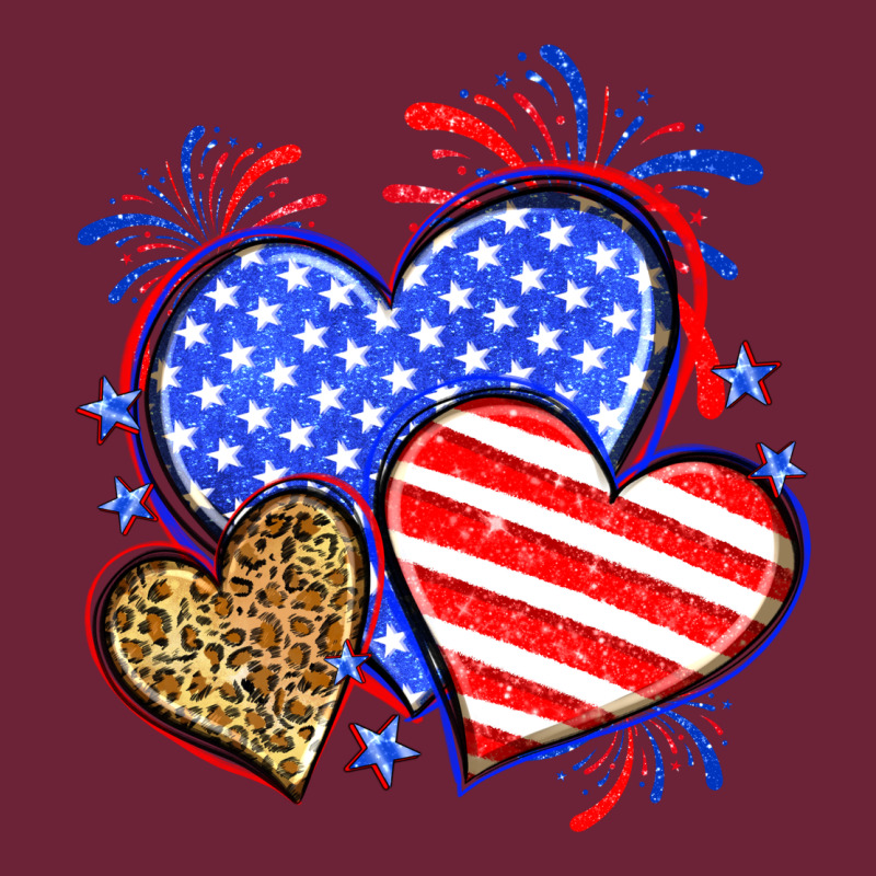 American Flag Leopard Hearts Long Sleeve Tee by Neo Western | Teevron