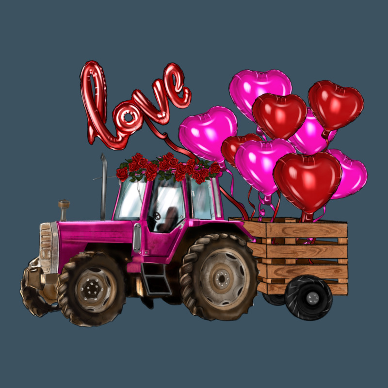 Valentine's Day Pink Tractor With Pin Heart Balloons Urban Heavy Tee by RanaPortraitStore | Teevron