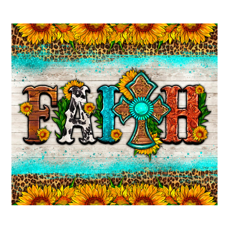 Faith Cross And Sunflower Tumbler Long Sleeve Tee by HRA Design Shop | Teevron
