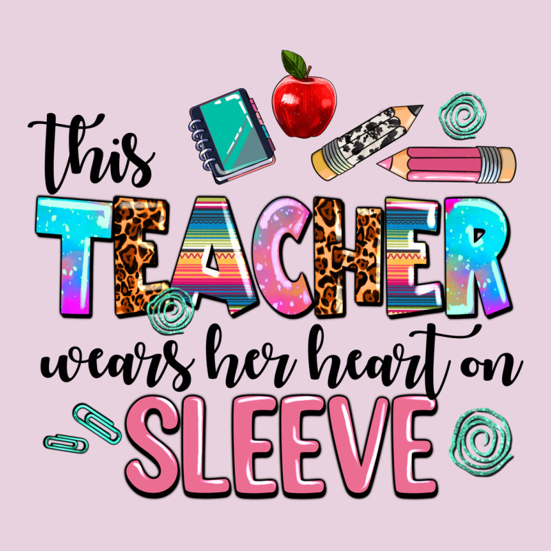 This Teacher Wears Her Heart On Sleeve Ladies Tee by AdoDesignShop | Teevron