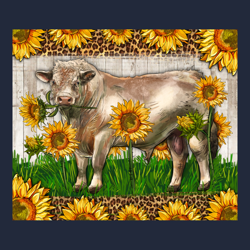 Western Charolais Bull With Sunflowers Premium Sweatshirt by LillyAllenDesigns | Teevron
