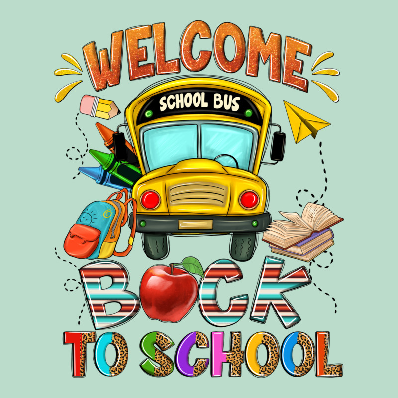 Welcome Back To School With School Bus Premium Hoodie by NancyCooperArtShop | Teevron