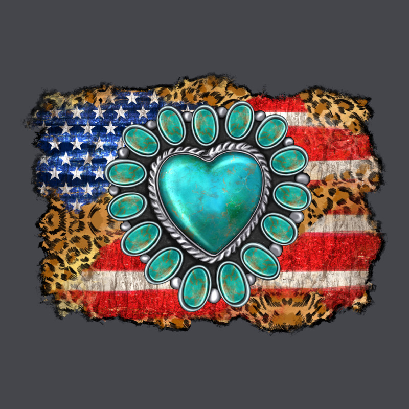 American Flag Leopard Turquoise Gemstone Long Sleeve Tee by Neo Western | Teevron
