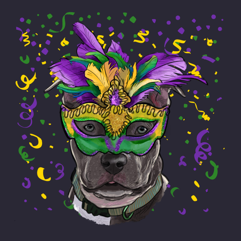Mardi Gras  Mask Pitbull Vintage Tee by RanaPortraitStore | Teevron