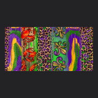 Mardi Gras Brushstrokes Crawfish Fleur De Lis Vintage Tee | Teevron