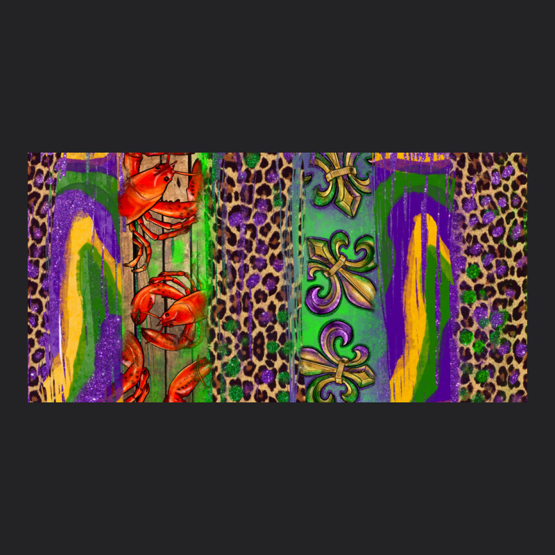 Mardi Gras Brushstrokes Crawfish Fleur De Lis Vintage Tee by RanaPortraitStore | Teevron