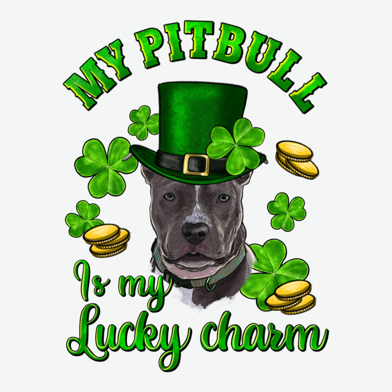 St Patricks Day My Pitbuli My Lucky Charm With Hat Urban Heavy Tee by RanaPortraitStore | Teevron