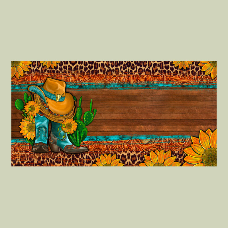 Custom Cowboy Boots Sunflowers And Cactus License Plate Heavyweight Hoodie by Artiststas | Teevron