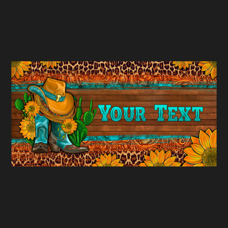 (preview)custom Cowboy Boots Sunflowers And Cactus License Plate Heavyweight Hoodie by Artiststas | Teevron