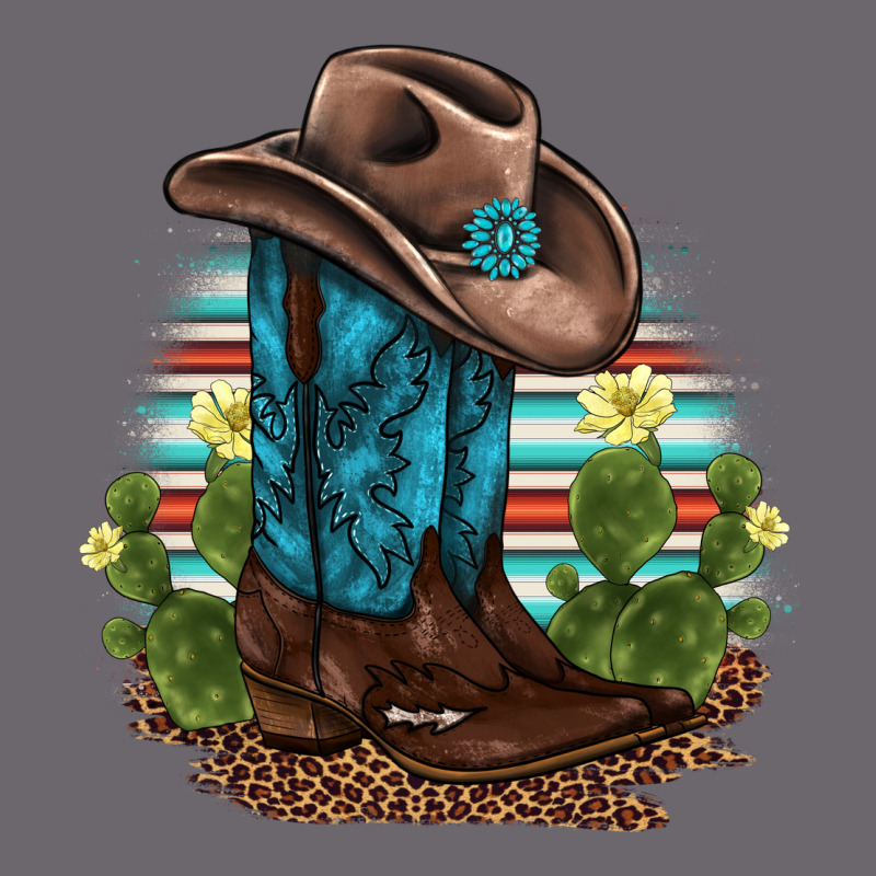 Western Boots And Hat Cactus Leopard Serape Pattern Premium Sweatshirt by BarkalooDesign | Teevron