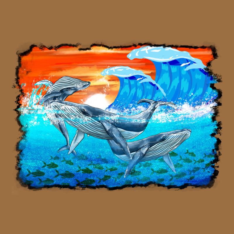 Humpback Whale And Wave Background Vintage Tee by BarkalooDesign | Teevron