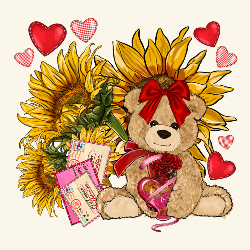 Valentines Day Sunflowers With Bear Hjf Premium Hoodie by NancyCooperArtShop | Teevron