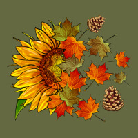 Sunflower And Autumn Leaves Long Sleeve Tee | Teevron
