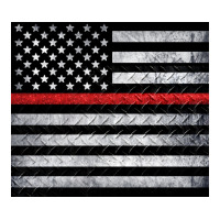 thin red line American flag metal floor | Teevron