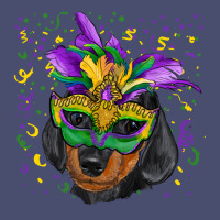Mardi Gras Dachshund Puppy With Mask Vintage Tee | Teevron