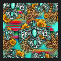 Western Turquoise Thunderbird Seamless Pattern Classic Tee | Teevron