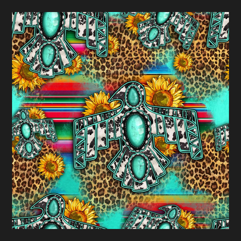 Western Turquoise Thunderbird Seamless Pattern Classic Tee by HRA Design Shop | Teevron
