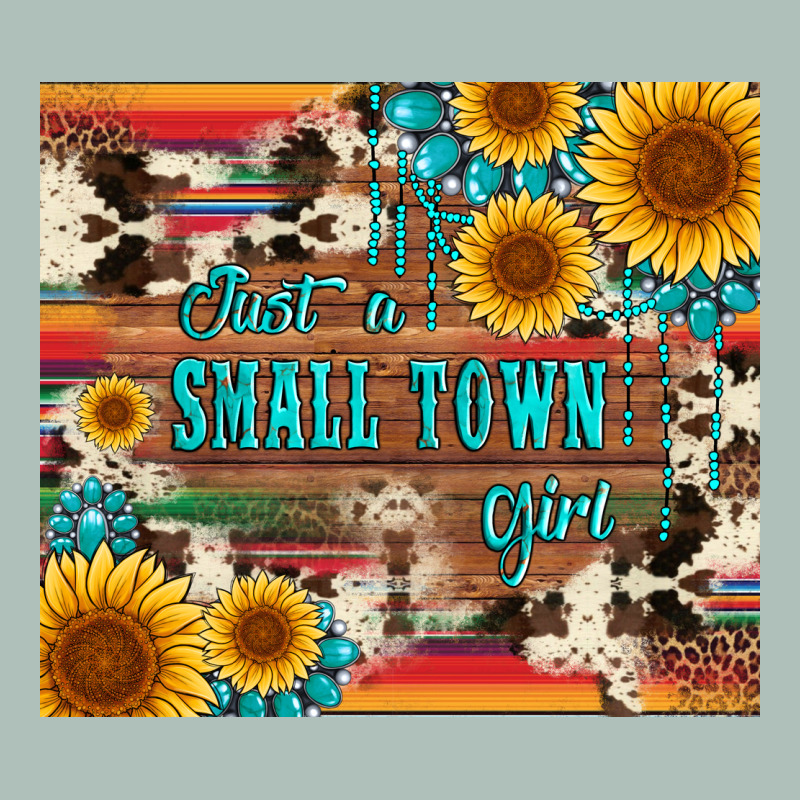 Just A Small Town Girl With Gemstone Sunflower Serape And Cowhide Heavyweight Hoodie by Artiststas | Teevron