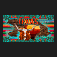 Texas And Map With Longhorn Serape Gemstone Licanse Plate Heavyweight Hoodie | Teevron