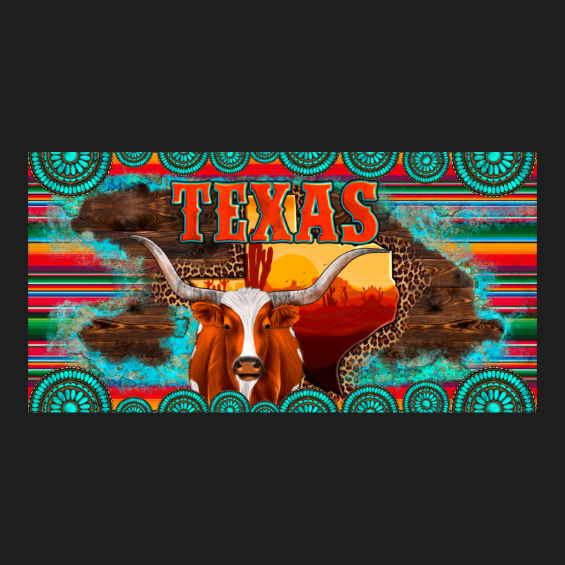 Texas And Map With Longhorn Serape Gemstone Licanse Plate Heavyweight Hoodie by Artiststas | Teevron