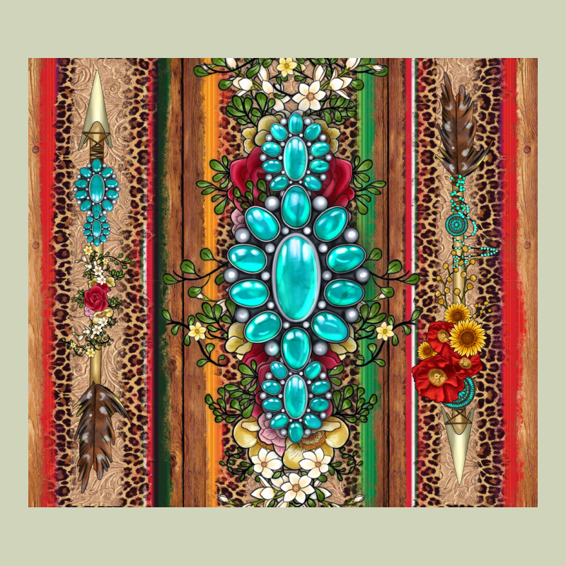 Gemstone Flowers Arrow With Leopards And Serape Heavyweight Hoodie by Artiststas | Teevron