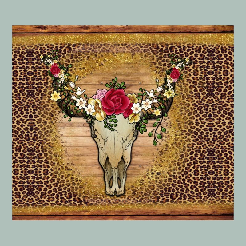 Bull Skull Flowers Glitter And Leopard Heavyweight Hoodie by Artiststas | Teevron