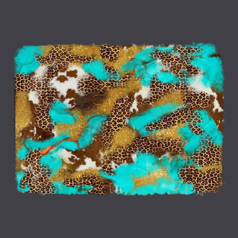 Western Turquoise Leopard And Cowhide Background Heavyweight Hoodie by Artiststas | Teevron