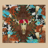 Western Floral Bullskull Cowhide And Leopard Heavyweight Hoodie | Teevron