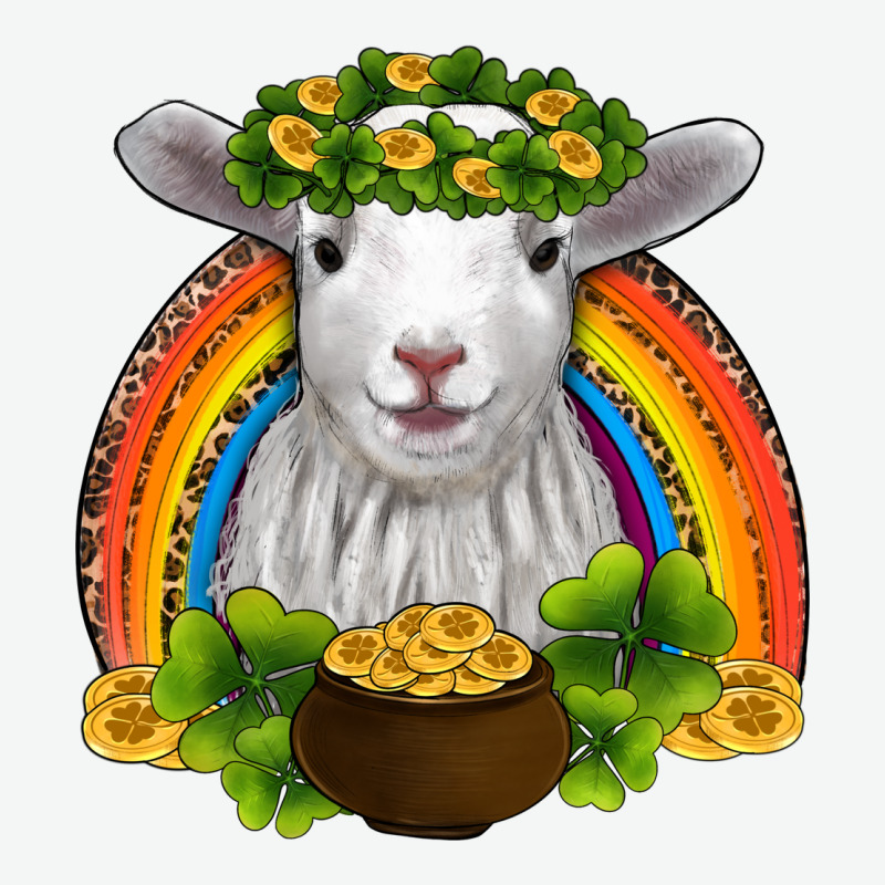 St Patricks Day Baby Sheep Shamrocks Gold Rainbow Urban Heavy Tee by RanaPortraitStore | Teevron