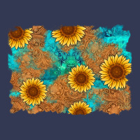 Sunflower Turquoise And  Leather Background Heavyweight Hoodie | Teevron