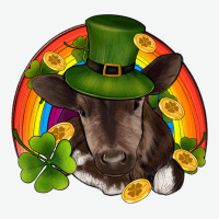 St Patricks Day Baby Cow Shamrock Rainbow Gold Urban Heavy Tee | Teevron
