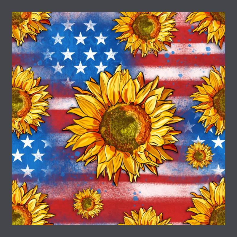 Sunflowers American Flag Seamless Pattern Classic Tee by HRA Design Shop | Teevron