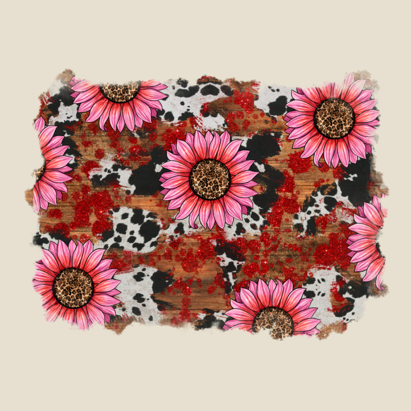 Valentine's Day Sunflowers Leopard Cowhide Background Urban Heavy Tee by RanaPortraitStore | Teevron