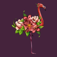 Flamingo With Tropical Flowers Premium Tee | Teevron
