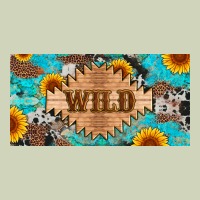 Western Wild And Sunflower Leopard Turquoise Cowhide Licanse Plate Heavyweight Hoodie | Teevron