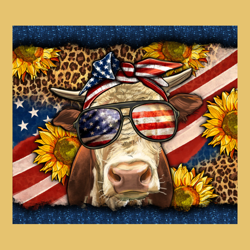 Western 4th Of July Cow Premium Sweatshirt by LillyAllenDesigns | Teevron