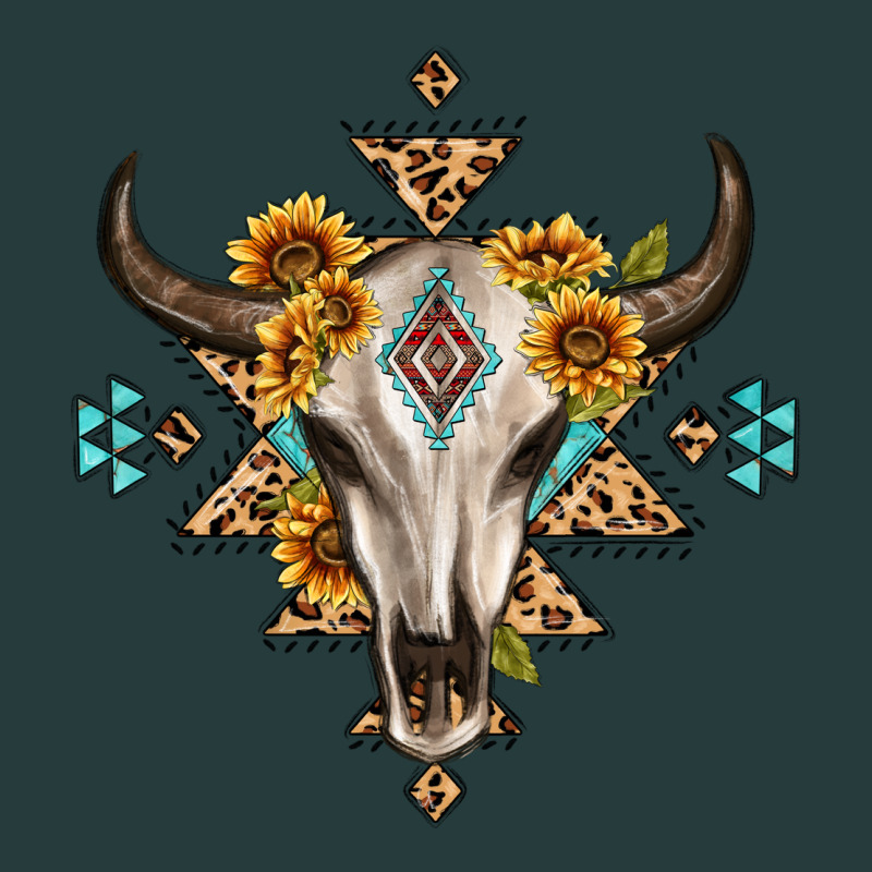 Bull Skull With Aztec Sunflower Leopard Premium Hoodie by MaliasSmallBusiness | Teevron