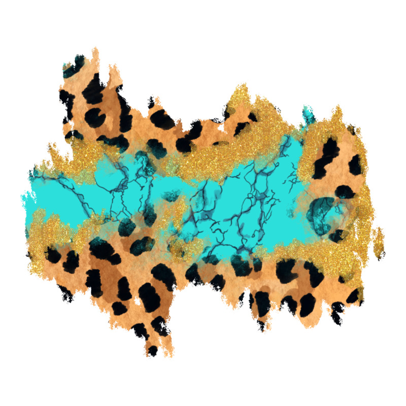 Glitter Leopard Turquoise Patch Heavyweight Hoodie by AdoDesignShop | Teevron
