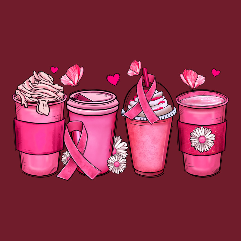 Breast Cancer Coffee Cups Zipper Hoodie by JahusDesignShop | Teevron