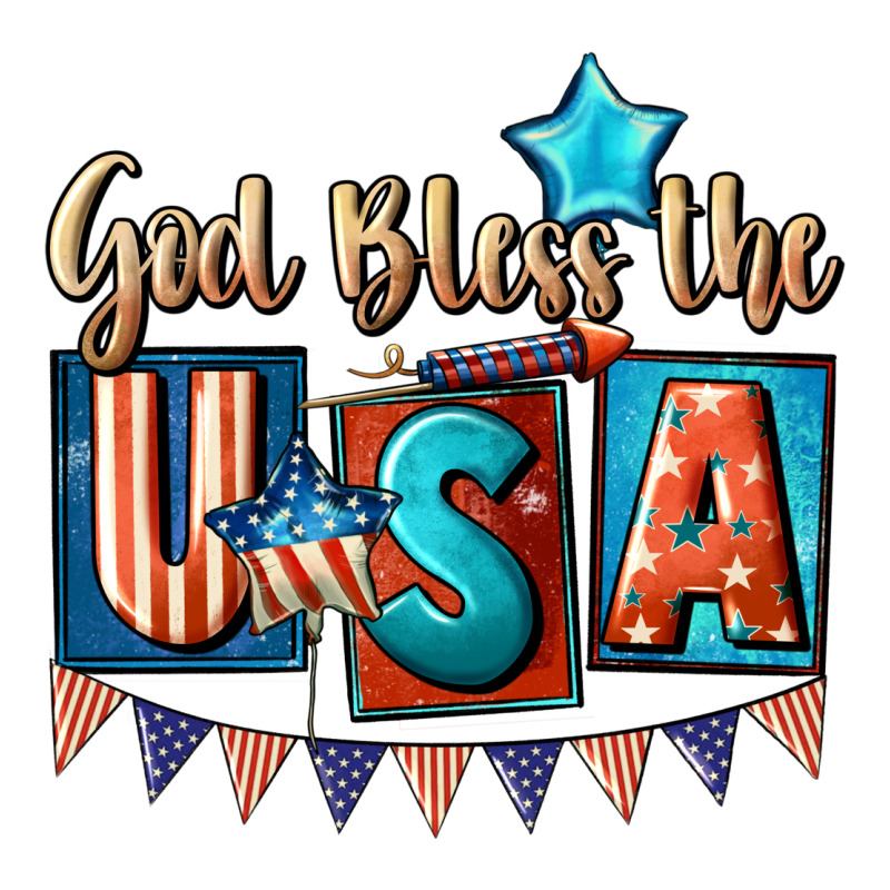 God Bless The Usa 4th Of July Long Sleeve Tee by CowGirlArtShop | Teevron