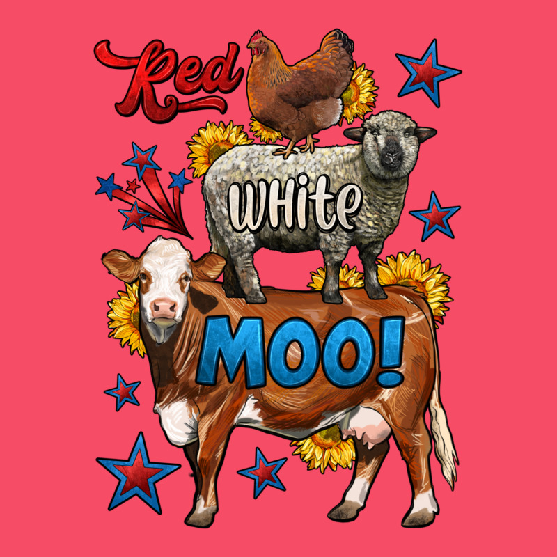 Red White Moo Farm Animals 4th Of July Premium Sweatshirt by LillyAllenDesigns | Teevron