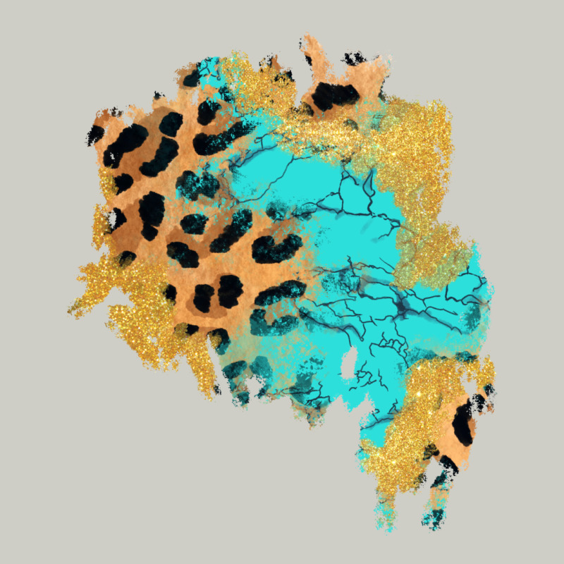 Glitter Leopard Turquoise Patch Heavyweight Hoodie by AdoDesignShop | Teevron