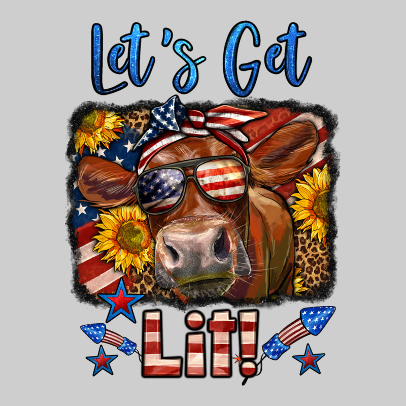 Let's Get Lit 4th Of July Cow Premium Sweatshirt by LillyAllenDesigns | Teevron