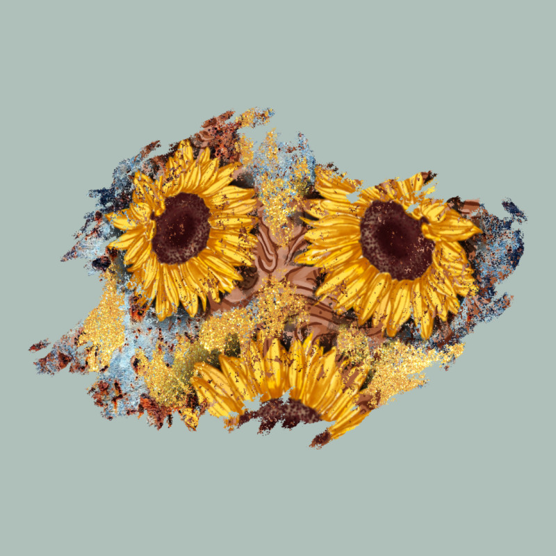 Sunflower Glitter Leather Patch Heavyweight Hoodie by AdoDesignShop | Teevron