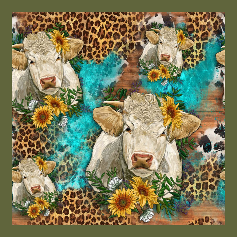 Sunflowers Charolais Cow Seamless Pattern Classic Tee by HRA Design Shop | Teevron