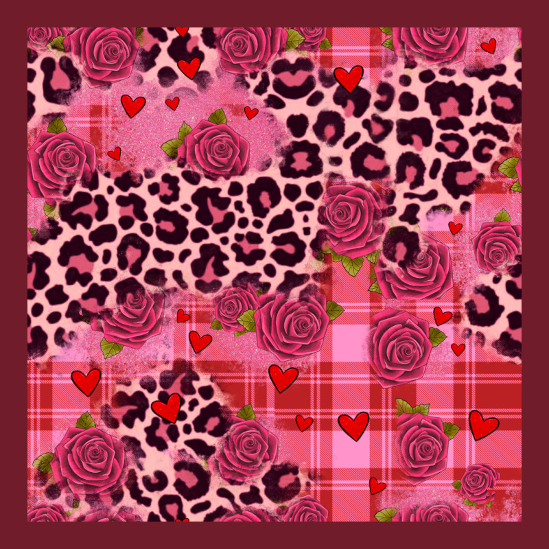 Valentines Day Roses Leopard Seamless Pattern Zipper Hoodie by JahusDesignShop | Teevron